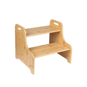 Tritthocker mit 2 Stufen,Holzhocker für Kinder,Kindertreppchen Schemel,Toilettenhocker,Kinderzimmer Möbel für Bad, Küche ab 2 Jahre