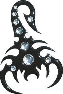 Hermann Schütz 3D-Chrome-Sticker Skorpion schwarz 95x65mm