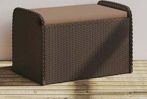 vidaXL Lavice s úložným prostorem a polštáři Hnědá 80x51x52 cm Polyratanová lavice