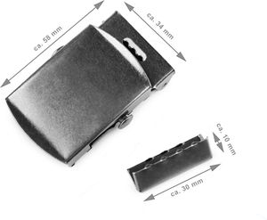 3 Gürtelschnalle aus Metall mit Endstück Koppelschließe Bandgürtel Variantenwahl, Farbe:gold, Größe:30mm