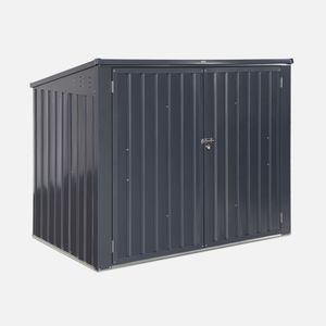 sweeek - Mülltonnenbox 1,75m² aus verzinktem Stahl - Anthrazit