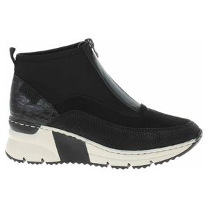 Rieker Damen Stiefelette High Top Sneaker Reißverschluss N6352, Größe:38 EU, Farbe:Schwarz