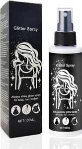 Glitzer Haarspray, 100ML Glitzer Spray Haare und Körper, Body Glitter, Glitzer Gesicht, Glitzerspray Kleidung, Body Glitter Spray für Halloween Fasching Birthday