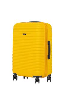 OCHNIK Koffer WALAB-0040 - Hartschalenkoffer Trolley mit 360° Rollen - Reisekoffer (Gelb, Größe M - 65×45×26 cm)