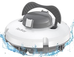 Redkey S100 Akumulátorový bazénový robot, automatický bazénový vysavač trvá 130 minut se silným sacím výkonem, 180 μm pro nadzemní/mělký bazén