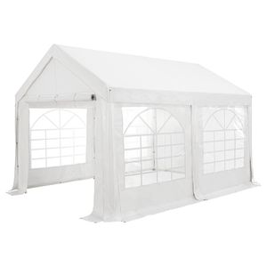 Juskys Partyzelt Gala 3 x 4 m - UV-Schutz Plane, flexible Seitenwände - Pavillon stabil, groß - Outdoor Party Garten - Zelt Festzelt Weiß