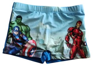 Marvel Avengers Kinder Badeshorts, Badehose, Schwimm-Slip, für Kinder mit Captain America, Hulk und Iron Man, Blau, Gr 128 cm