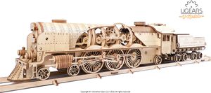 Ugears 3D Drewniane Puzzle Mechaniczne Lokomotywa parowa V-Express 4-6-2 z tendrem