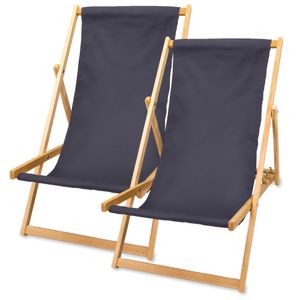Skládací lehátko - zahradní lehátko skládací židle dřevěné skládací lehátko plážové lehátko plážové lehátko dřevěná skládací židle max. nosnost 120 kg šedá 2 kusy