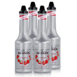 Monin Fruchtpüree Mix Strawberry Erdbeere 1L Cocktails Milchshakes (4er Pack)