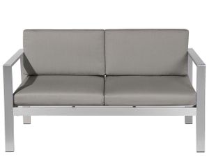 BELIANI Gartensofa Dunkelgrau Aluminium 2-Sitzer Auflagen Outdoor