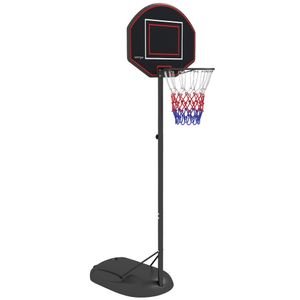 SPORTNOW Basketballkorb mit Ständer, 221-282 cm Höhenverstellbar Basketballständer mit Bruchsicherer Rückwand und Rädern, Basketballanlage für Erwachs