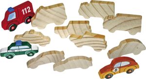 EDUPLAY 210-056 Holzfiguren Fahrzeuge, natur, 12-teilig (1 Set)