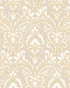 Barock Vliesvliestapete Profhome VD219171-DI heißgeprägte Vliesvliestapete geprägt im Barock-Stil schimmernd beige elfenbein gold 5,33 m2
