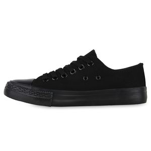 VAN HILL Damskie Sneaker Niskie Sznurowane Wygodne Materiałowe Buty Casualowe 841314, Kolor: Czarny, Rozmiar: 40
