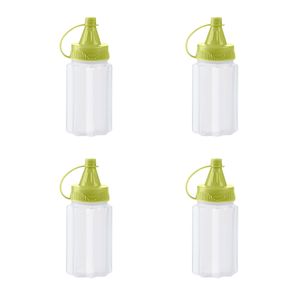 4Pcs 30ml Squeeze Flasche aus Kunststoff, Quetschflasche Aufbewahrungsbehälter für Ketchup Senf Mayo Soßen Olivenöl, Saucenflasche für Home & Restaurant(Grün)