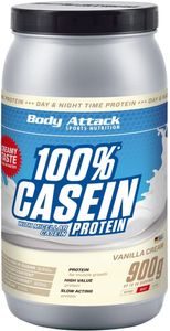 Body Attack 100% Casein Protein - 900 g Dose Vanilla Cream