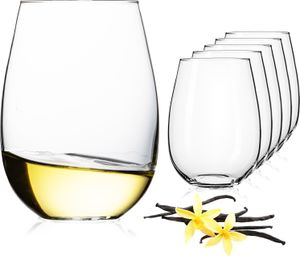 IMPERIAL Moderne Weingläser ohne Stiel Weißweingläser 555ml Set 6-Teilig "Havanna" Weingläser aus Glas Spülmaschinenfest