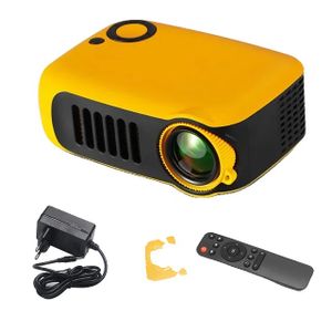 Mini projektor, 3D LED videoprojekce, herní funkce, žlutý, EU zástrčka