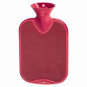 fashy 644-042 Wärmflasche 2,0l Halblam. Thermoplast, cranberry, rot (1 Stück)