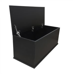 Aufbewahrungsbox Holz - Spielzeugkiste - Deckenkiste - 100 cm breit - Schwarz