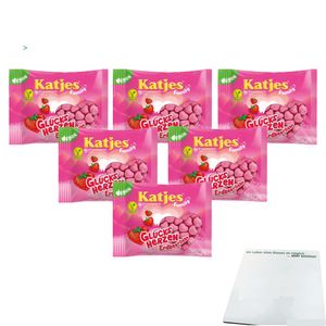 Katjes Family Glücksherzen Erdbeerliebe 6er Pack (6x275g Packung) + usy Block