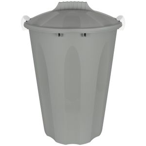 Maxitonne mit Deckel 40L Pastell Grau Windeleimer Abfalleimer Kunststoff Mülltonne Abfalltonne Mülleimer Müllsammler