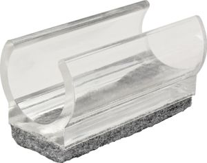 WAGNER Klemmschalengleiter für Rundrohr 4tlg. - 50 x 18 / 22 x 19 / 27 mm, Filz 8 mm, Kunststoff transparent - 15069399