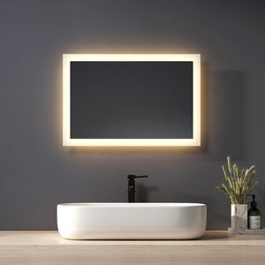 Heilmetz koupelnové zrcadlo 40x60cm Zrcadlo s osvětlením Teplé bílé osvětlení LED osvětlené zrcadlo Nástěnné zrcadlo IP44 Úspora energie