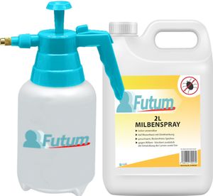 Futum 2L+2L Sprüher Anti Milben Spray Schutz Mittel gegen Milben Milbenbefall