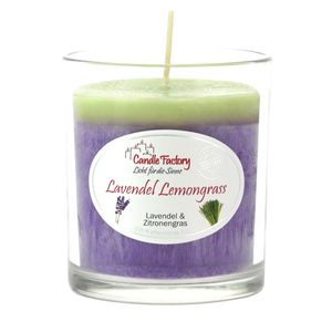 Party Light Duftkerze von Candle Factory im Glas und tollen Farben und Düften : Lavendel-Lemongrass Duft Party Light: Lavendel-Lemongrass