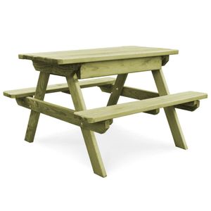 Modern Picknicktisch Bistrotisch Gartentisch mit Bänken 90×90×58 cm Kiefernholz Imprägniert Outdoor Campingtisch,Terrassentisch Picknicktisch,Balkontisch,Garten-Teetisch👶7332