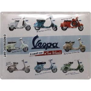 Nostalgic-Art - Blaszana tabliczka 30 x 40 cm - Vespa - Vespa Model Chart