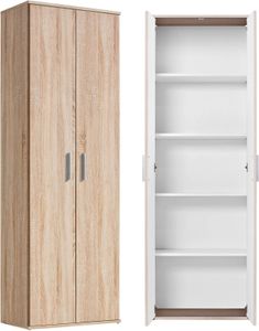 mokebo® Mehrzweckschrank 60cm Breite 'Der Lange', Aktenschrank, Büroschrank oder Schuhschrank in 60x180x34 cm (B/H/T), auch als Vorratsschrank oder Schrank aus Holz in Sonoma Eiche, Braun