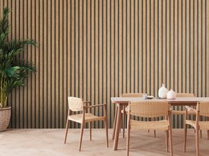 A.S. Creation | dřevěné panely | lamely | 391091 | netkané tapety | pruhy | 0,53 x 10,05 m | béžová | obývací pokoj | chodba | kancelář | kuchyně | obývací pokoje