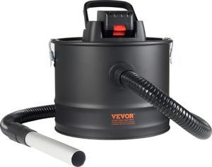 Vysavač popela VEVOR, objem 15 l, silný sací výkon, krbový vysavač s reverzním sáním, 1,8 m napájecí kabel, max. podtlak 10 Kpa. Vysavač, pro krby, kamna na pelety, kamna na dřevo, hořáky na dřevo, černá barva