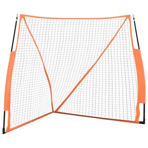 vidaXL Baseball-Netz Tragbar Orange Schwarz 183x182x183 cm Stahl