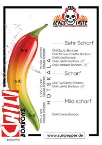 Chili Cola Bonbon - Cola Kugel- zuckerfrei- xtra scharf - 200g - Hotskala: 7 - RED DEVILS TASTE