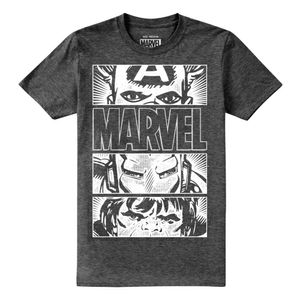 Marvel - "Heroes Eyes" T-Shirt für Herren TV885 (XL) (Grau meliert)