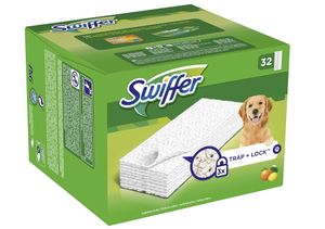 Swiffer Trap+Lock Trockene Bodentücher für Tierbesitzer Nachfüllpackung 32 Stück