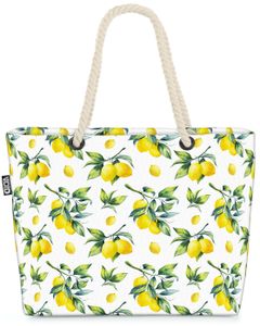 VOID Sommer Zitronen Strandtasche Shopper 58x38x16cm 23L XXL Einkaufstasche Tasche Reisetasche Beach Bag