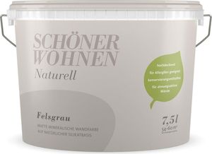 Schöner Wohnen Naturell Mineral-Wandfarbe 7,5 L Farbwahl, Farbe:Felsgrau