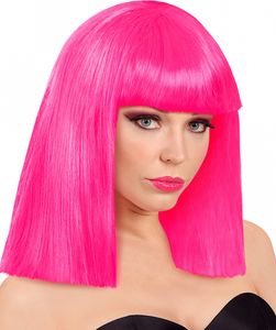 Showgirl Perücke Roxy Pink als Kostümzubehör für Halloween und Fasching