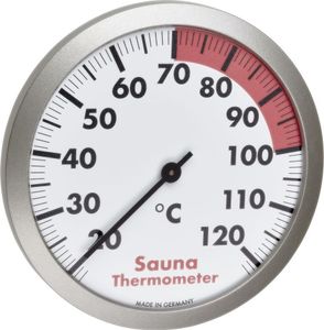 TFA - Analoges Sauna-Thermometer 40.1053.50 - silber/weiß TFA - Analoges Sauna-Thermometer 40.1053.50 - silber/weiß
