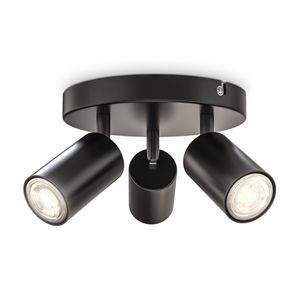 Retro LED Deckenstrahler 4-flammig 230V Deckenlampe Spot schwenkbar Schwarz GU10