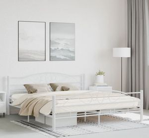 vidaXL Posteľný rošt biely kov 180 × 200 cm