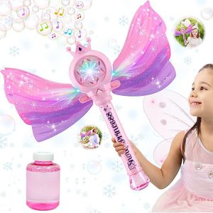 Bubble Machine, Seifenblasenmaschine mit Musik & Licht für Kinder, Wand Bubble, Seifenblasen Stab Spielzeug, Bubbles Zauberstäbe