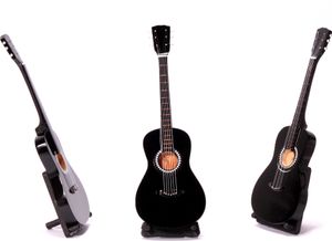 Miniatur klassische Gitarre schwarz akustik mini Deko Gitarre aus Holz 24cm