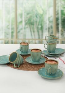 Hermia Concept, Angele- KRM1651, Meeresgrün, Kaffeetassen, 100% Keramiksteinzeug