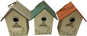 Vogelhaus 16,5x21,5x23cm aus Holz bunt gemischt